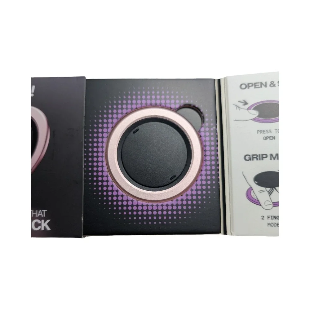Aa1-O OhSnap Snap 4 Magnetic UltraThin Phone Grip & Stand w/ Magsafe Black/Rose